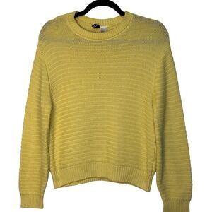 Divided H&M Sweater Knit Crew Neck Long Sleeve Pullover Casual‎ Yellow S